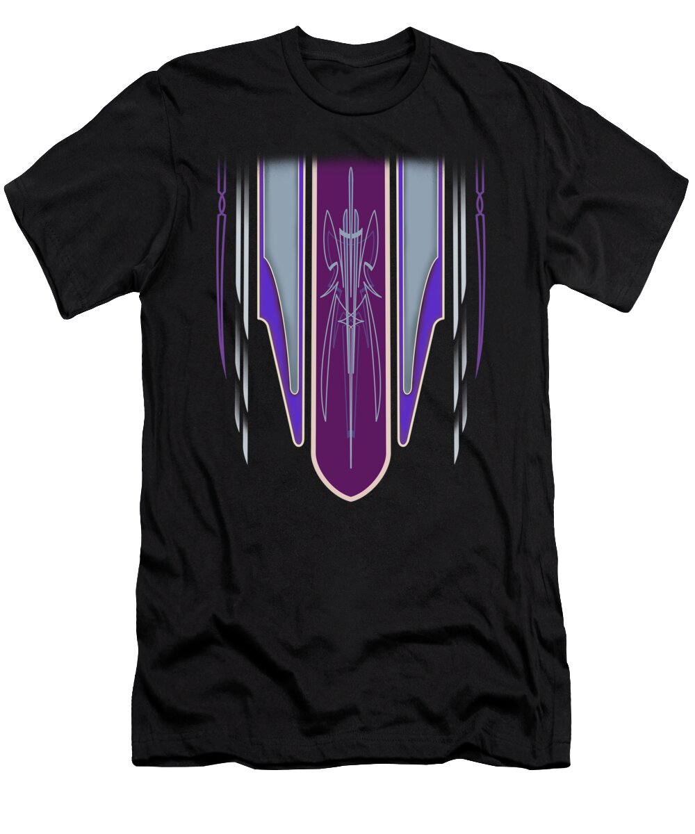 Purple Lowrider Patterns Bartlett Pinstriping T-Shirt