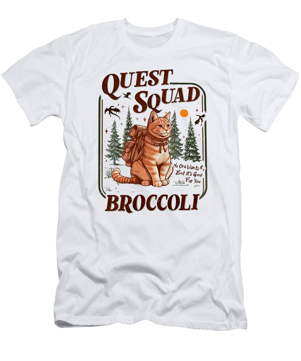 Quest Fantasy Squad Broccoli Funny Cat Zyneu Gangd T-Shirt