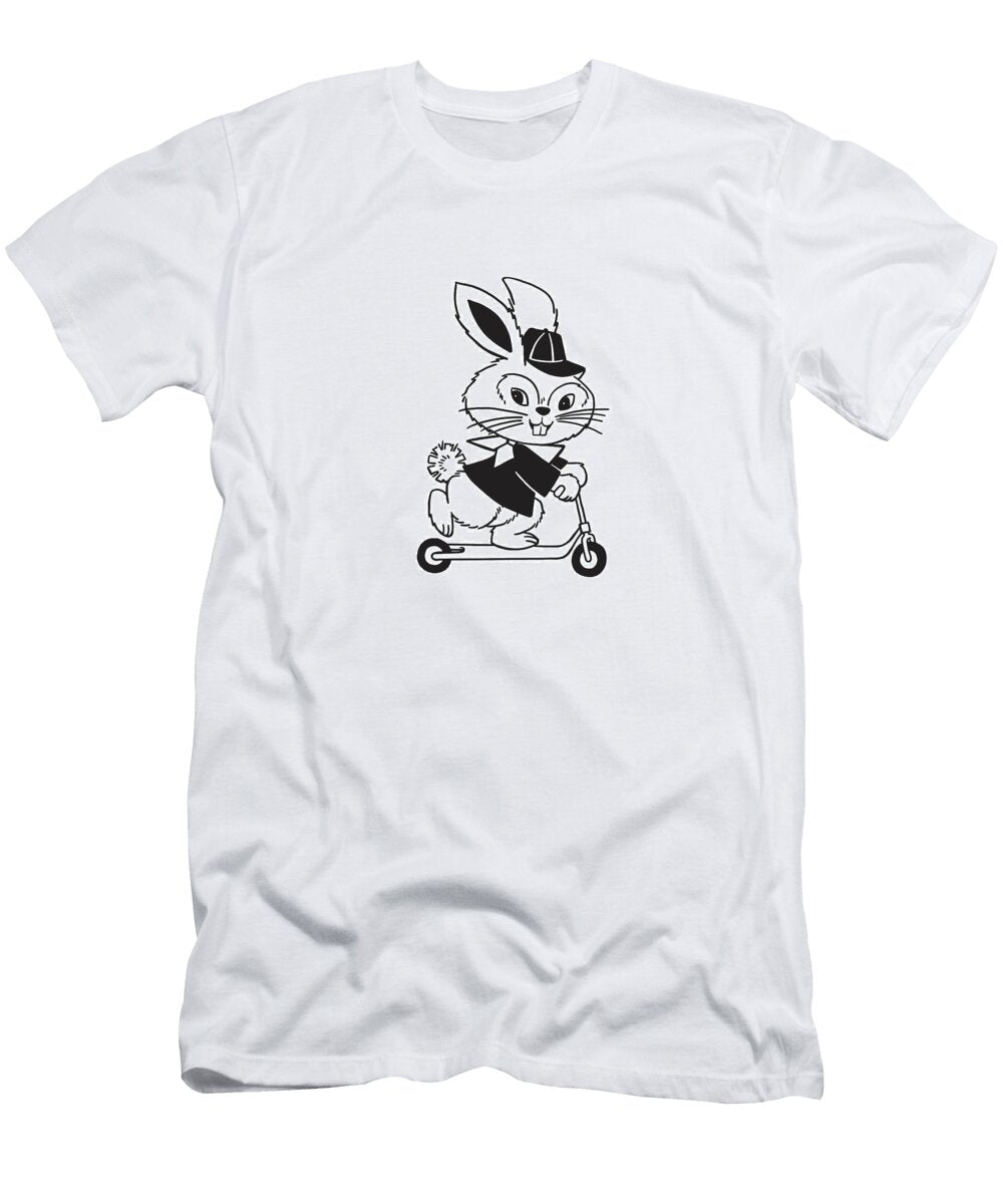 Rabbit Riding a Scooter Csa Images T-Shirt