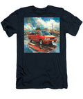Rainy Day Red Van Nissan Serena 1991 Japan Minivan Jdm Car Urban Scene Grayson Sheppard T-Shirt