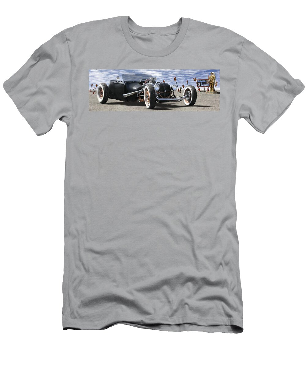 Rat Rod on Route 66 2 Panoramic Mike Mcglothlen T-Shirt