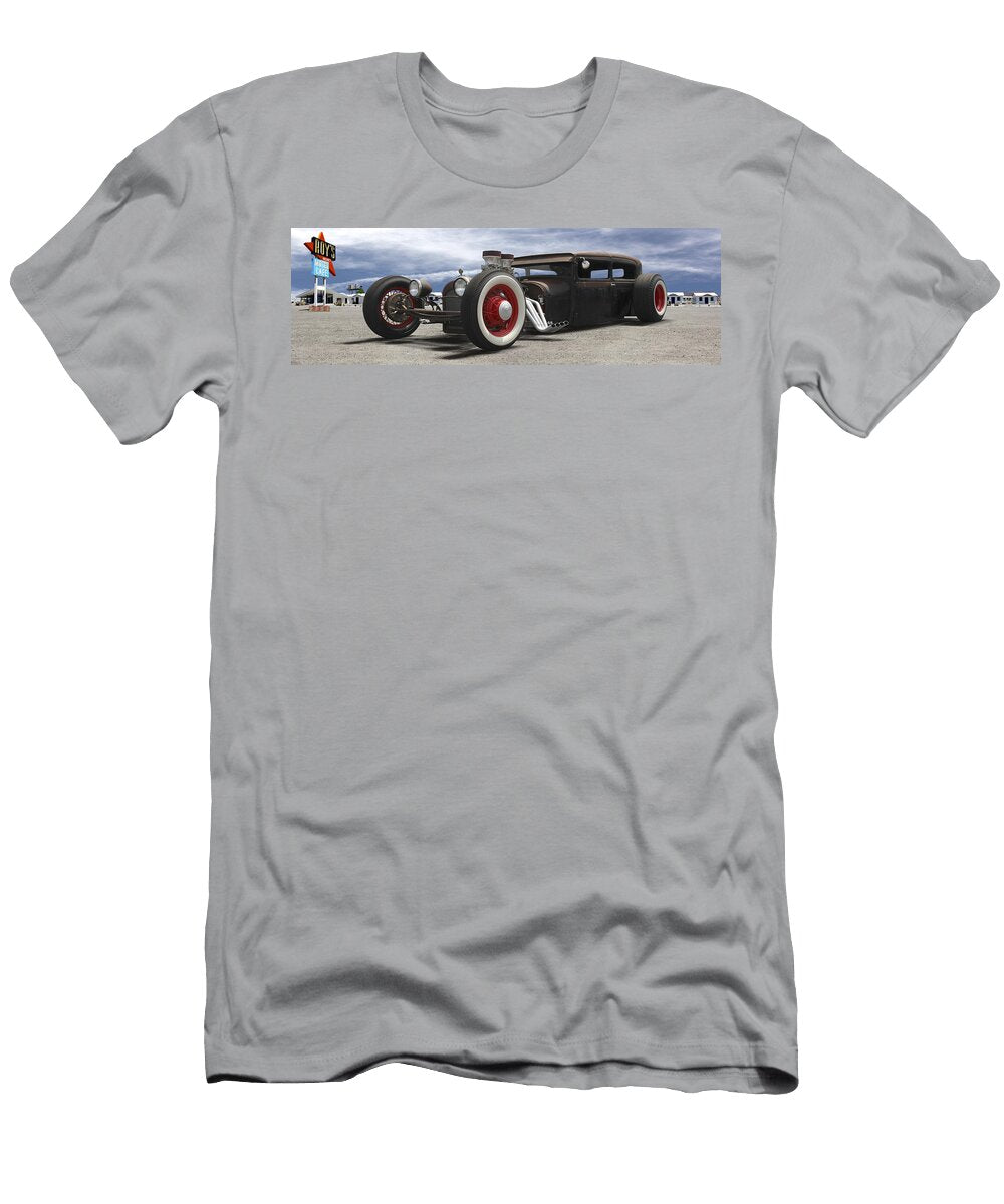 Rat Rod on Route 66 Panoramic Mike Mcglothlen T-Shirt