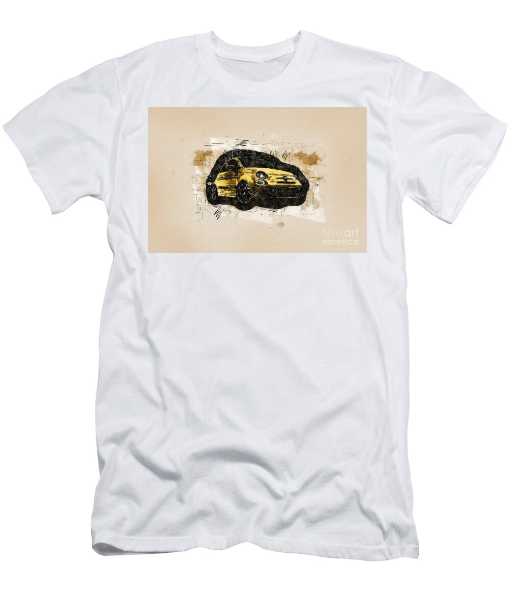 Re0676 Fiat Abarth 595 Facelift Hatchback Night Town Lisa Sandra T-Shirt