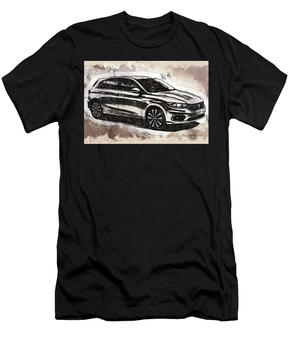 Re0682 Fiat Tipo 5 Door Hatchback Lisa Sandra T-Shirt