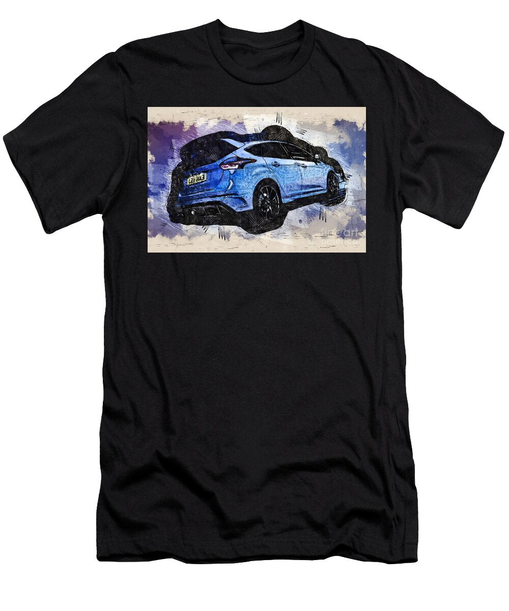 Re0707 Ford Focus Rs Hatchback Night Lisa Sandra T-Shirt