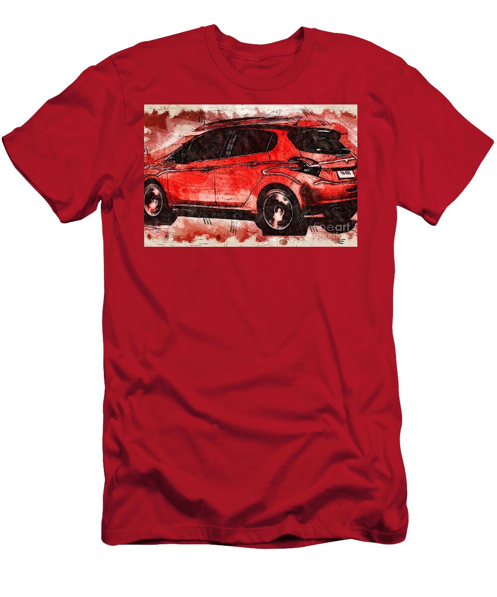 Re1547 Peugeot 208 Gt Hatchback Lisa Sandra T-Shirt