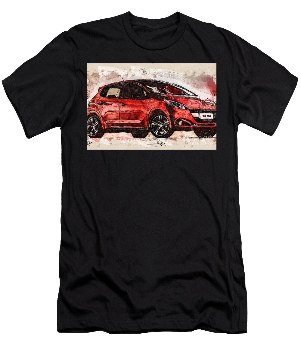 Re1548 Peugeot 208 Gt Hatchback Lisa Sandra T-Shirt