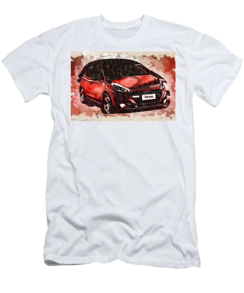 Re1549 Peugeot 208 Gt Hatchback Lisa Sandra T-Shirt