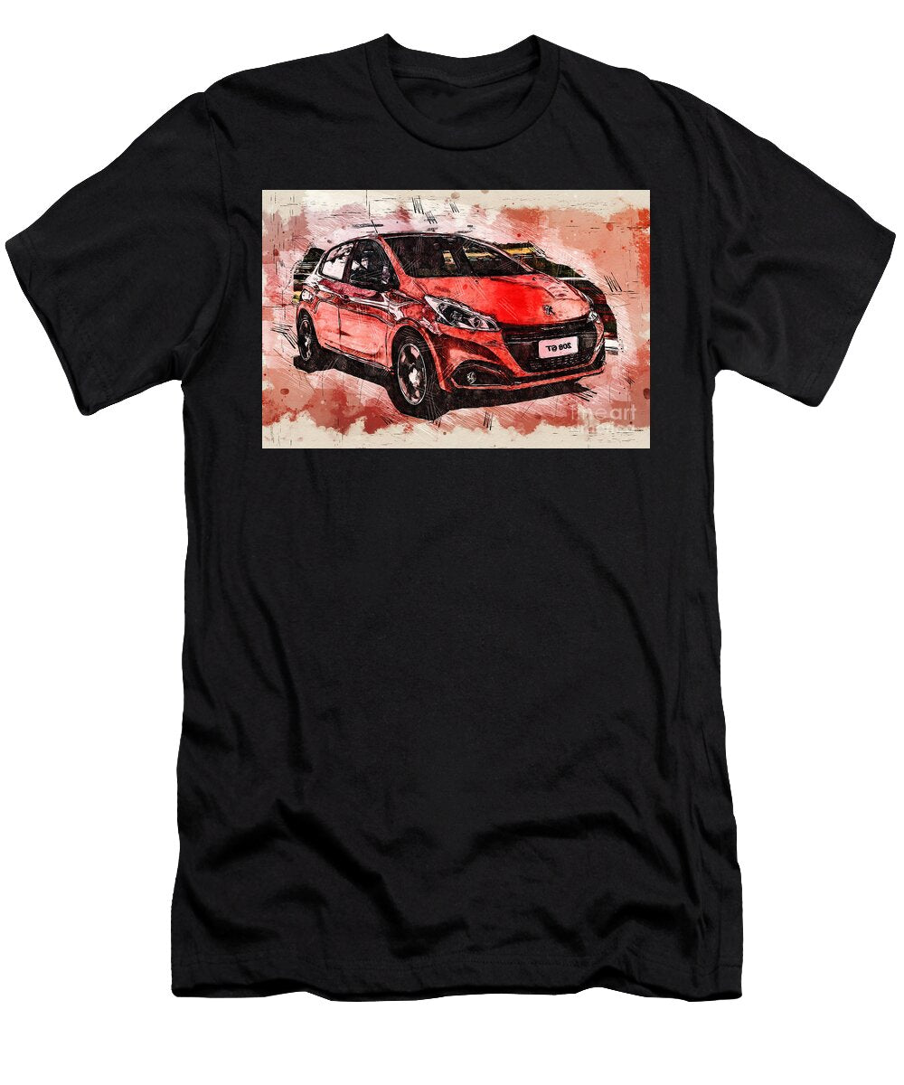 Re1550 Peugeot 208 Gt Hatchback Lisa Sandra T-Shirt