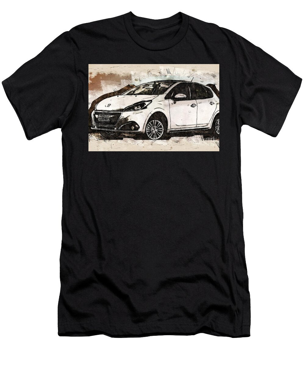 Re1552 Peugeot 208 Hatchback Lisa Sandra T-Shirt