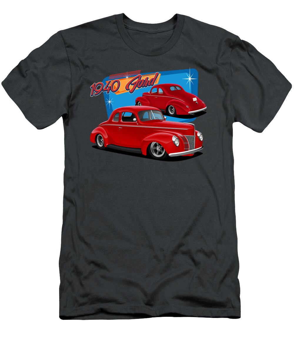 Red 1940 Coupe Paul Kuras T-Shirt