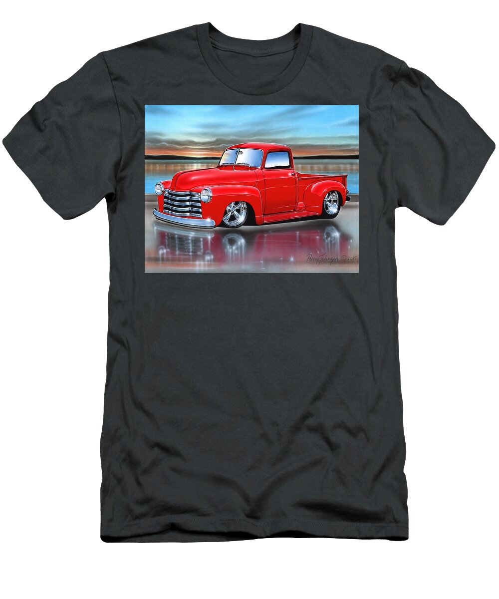 Red 49 Chevy 3100 Pickup Parry Johnson T-Shirt