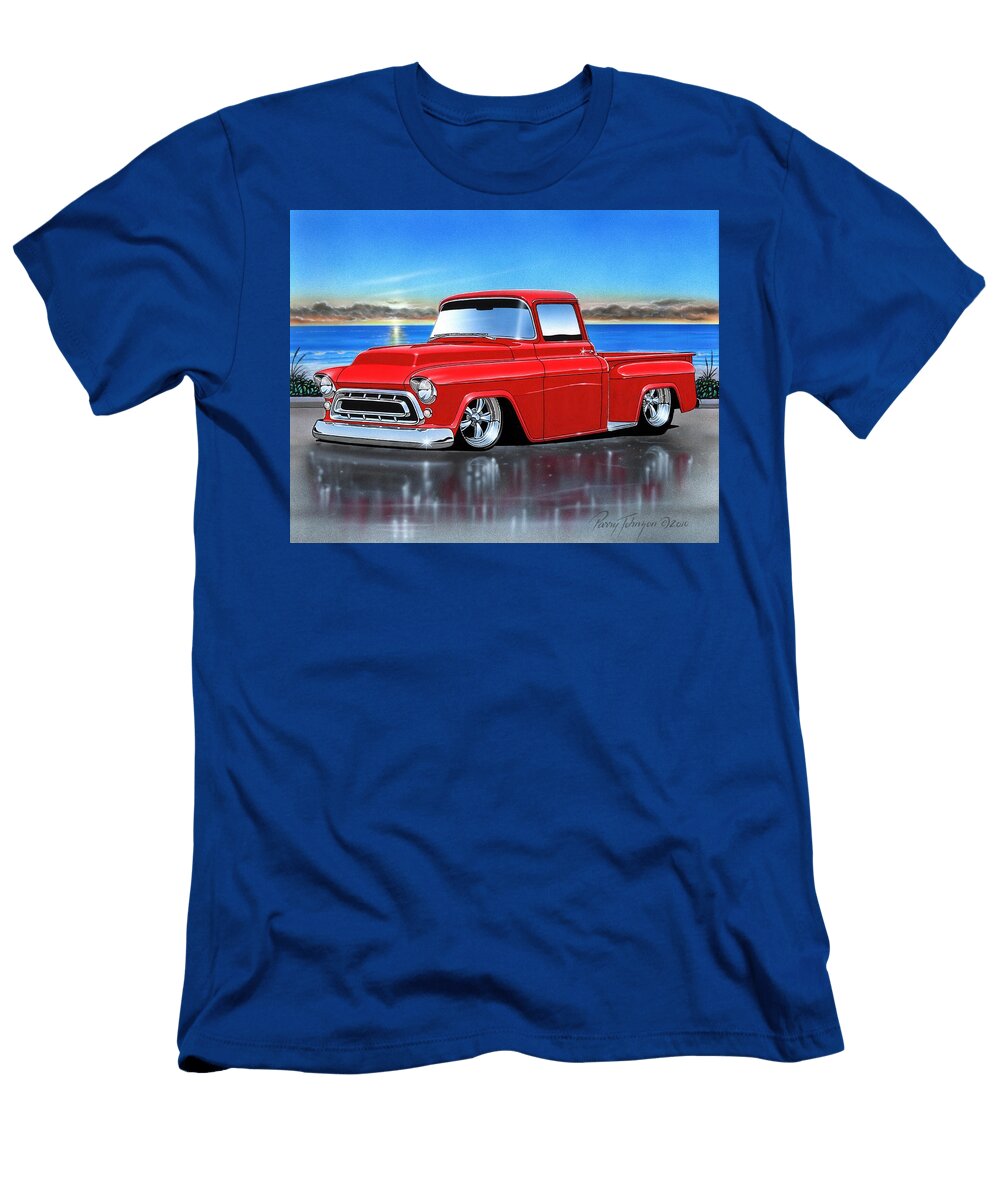 Red 57 Chevy 3100 Stepside Parry Johnson T-Shirt