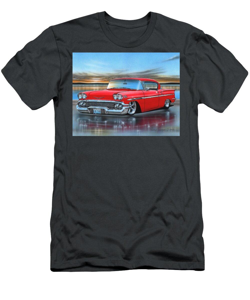 Red 58 Impala Hardtop Parry Johnson T-Shirt
