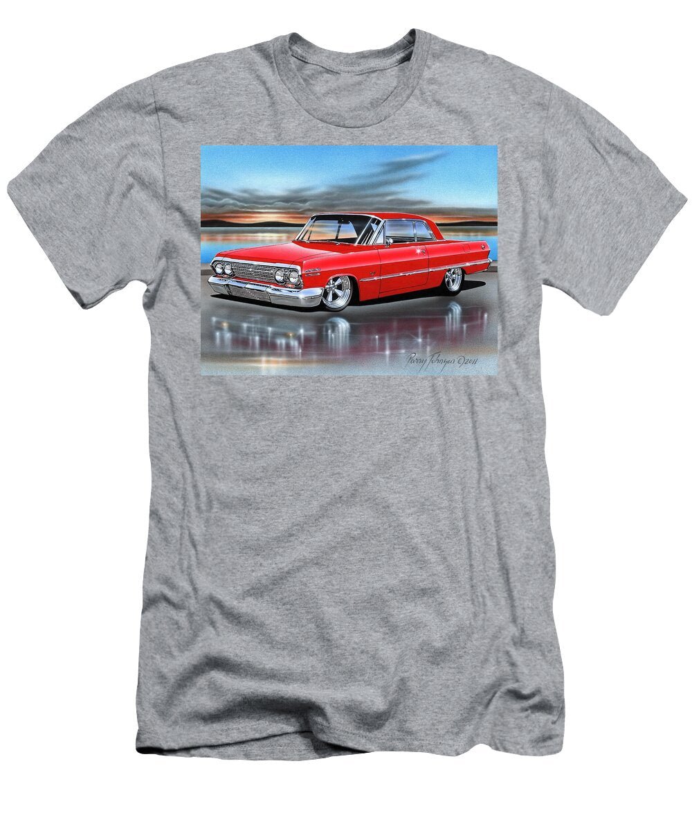 Red 63 Chevy Impala Hardtop Parry Johnson T-Shirt