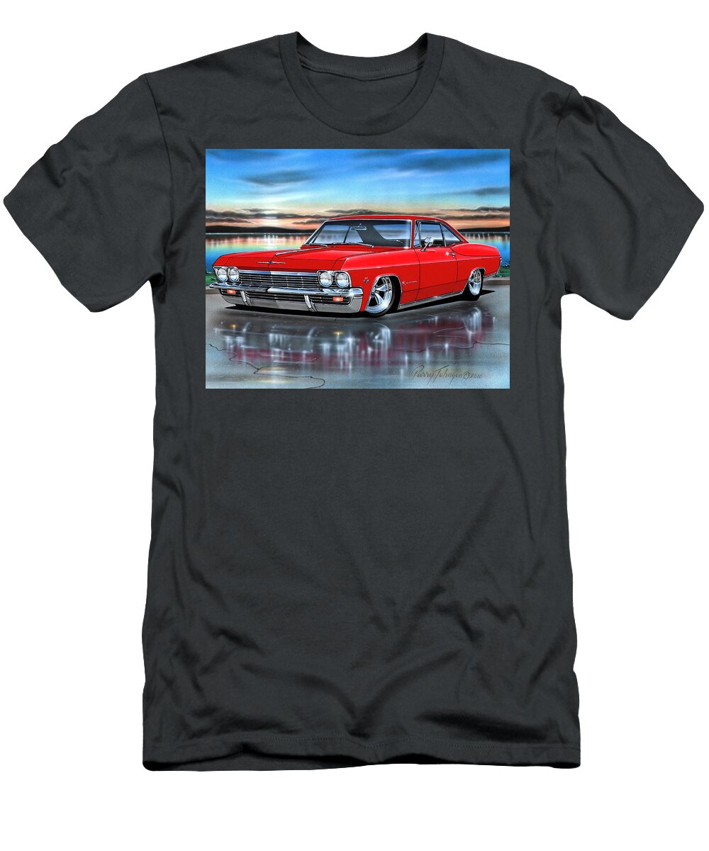 Red 65 Chevy Impala Hardtop Parry Johnson T-Shirt