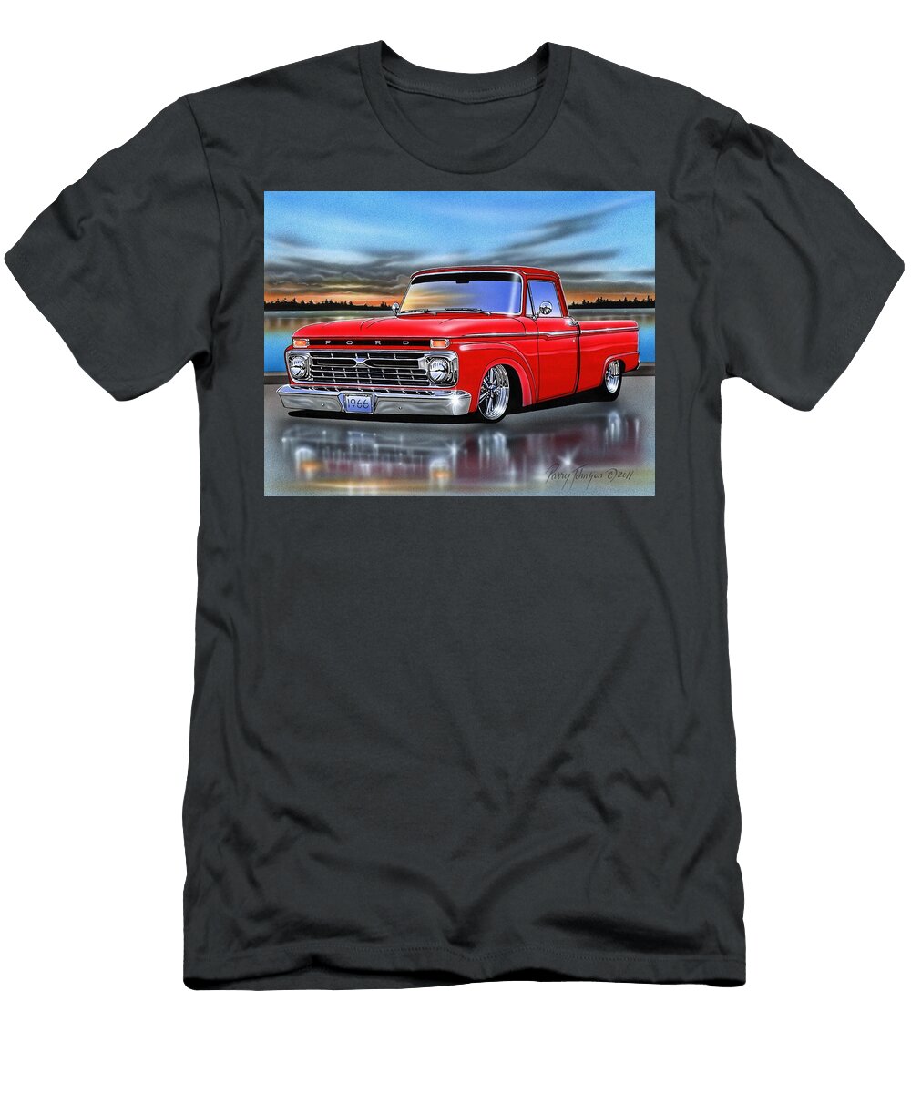 Red 66 Ford F100 Styleside Parry Johnson T-Shirt