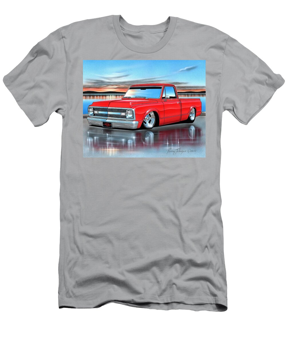 Red 69 Chevy C10 Fleetside Parry Johnson T-Shirt