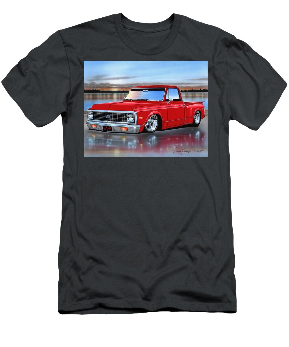 Red 72 Chevy C10 Stepsidee Parry Johnson T-Shirt
