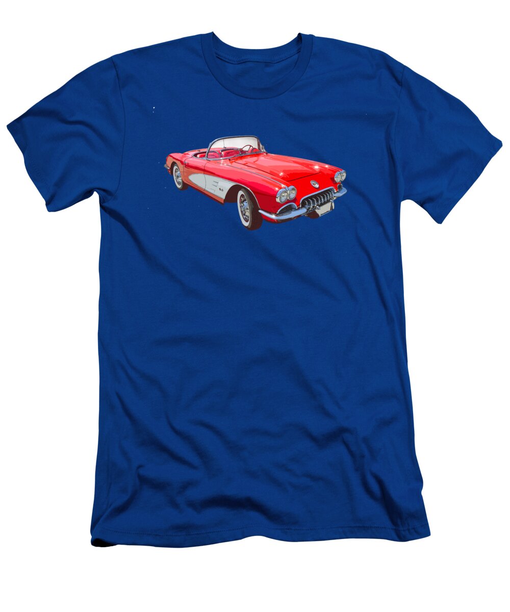 Red and White 1958 Corvette Fine Art Illustration Keith Webber Jr T-Shirt