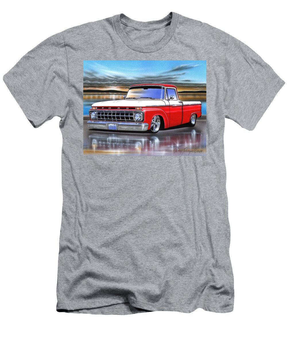 Red and White 65 Ford F100 Styleside Parry Johnson T-Shirt