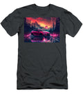 Red Car Driving Through a Mountain Road At Sunset Lowell Harann T-Shirt