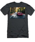Red Car Driving Through Autumn Forest Evie Carrier T-Shirt