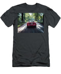 Red Car Driving Through Forest Evie Carrier T-Shirt