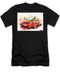 Red Car Illustration with Mountain Landscape Kari Goldfalse T-Shirt