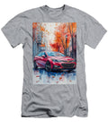 Red Car Watercolor Painting in Autumn Cityscape Kari Goldfalse T-Shirt