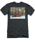 Red Ferrari in a Snowy Forest Evie Carrier T-Shirt