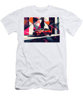 Red Hatchback Toyota Yaris in Abstract Geometric Background Kari Goldfalse T-Shirt