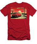 Red Honda Civic Hatchback Car Sunset Urban Cityscape Illustration Destiney Sullivan T-Shirt
