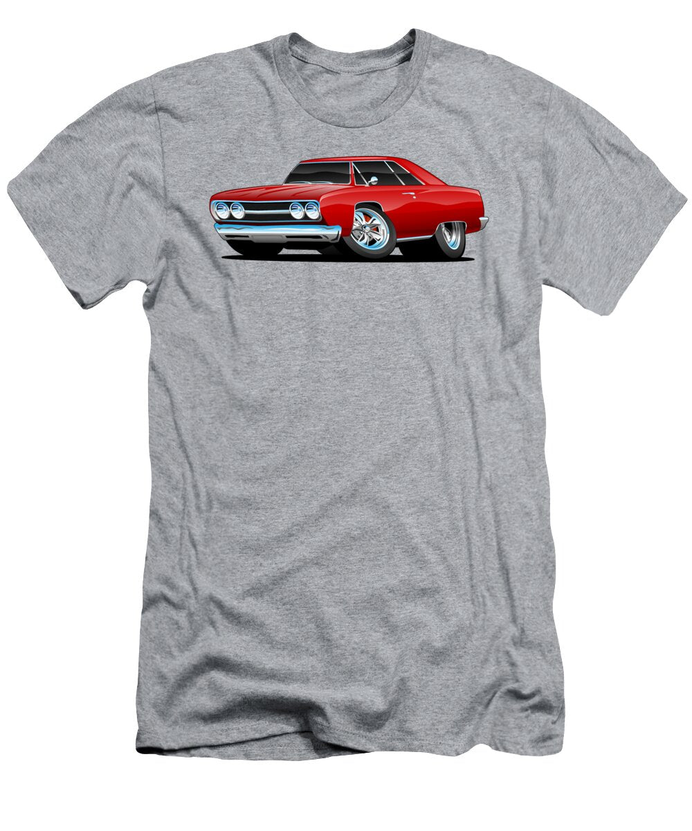 Red Hot Classic Muscle Car Coupe Cartoon Jeff Hobrath T-Shirt