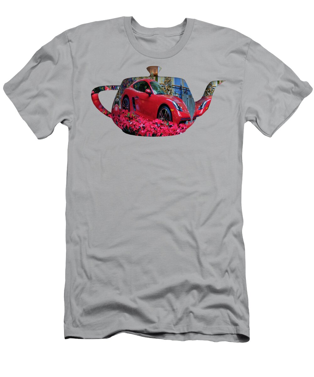 Red Hot Roadster on a 3d Teapot Marian Bell T-Shirt