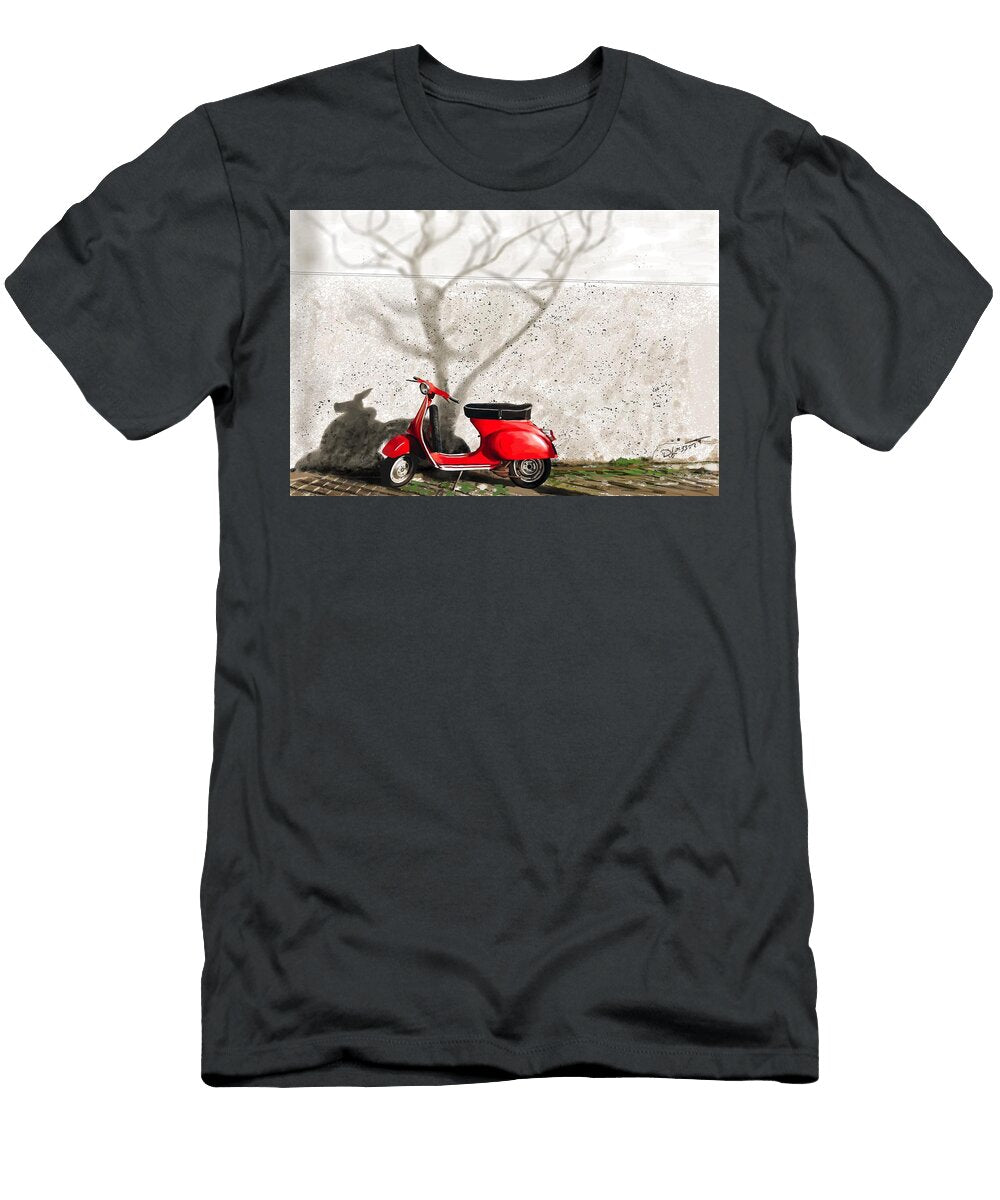 Red Motor Bike David Luebbert T-Shirt