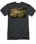 Red Pump with an Old Plymouth Auto At the Gasoline Station Randall Nyhof T-Shirt