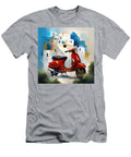 Red Scooter and Santorini Scene Nabil Rejaibi T-Shirt