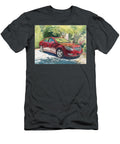 Red Sedan in Sunlit Driveway Saturn Aura 2007 Sedan Red Car Summer Scene Parked Red Car in Summer Hollie Love T-Shirt
