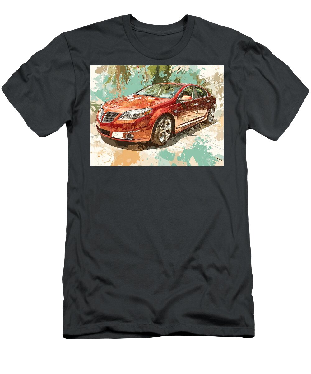 Red Sedan with Abstract Background Pontiac G6 2013 Sedan Red Car Artistic Car Vibrant Red Car Illust Hollie Love T-Shirt