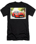 Red Sports Aston Martin Cygnet Car Watercolor Painting Front View Clark Leffler T-Shirt