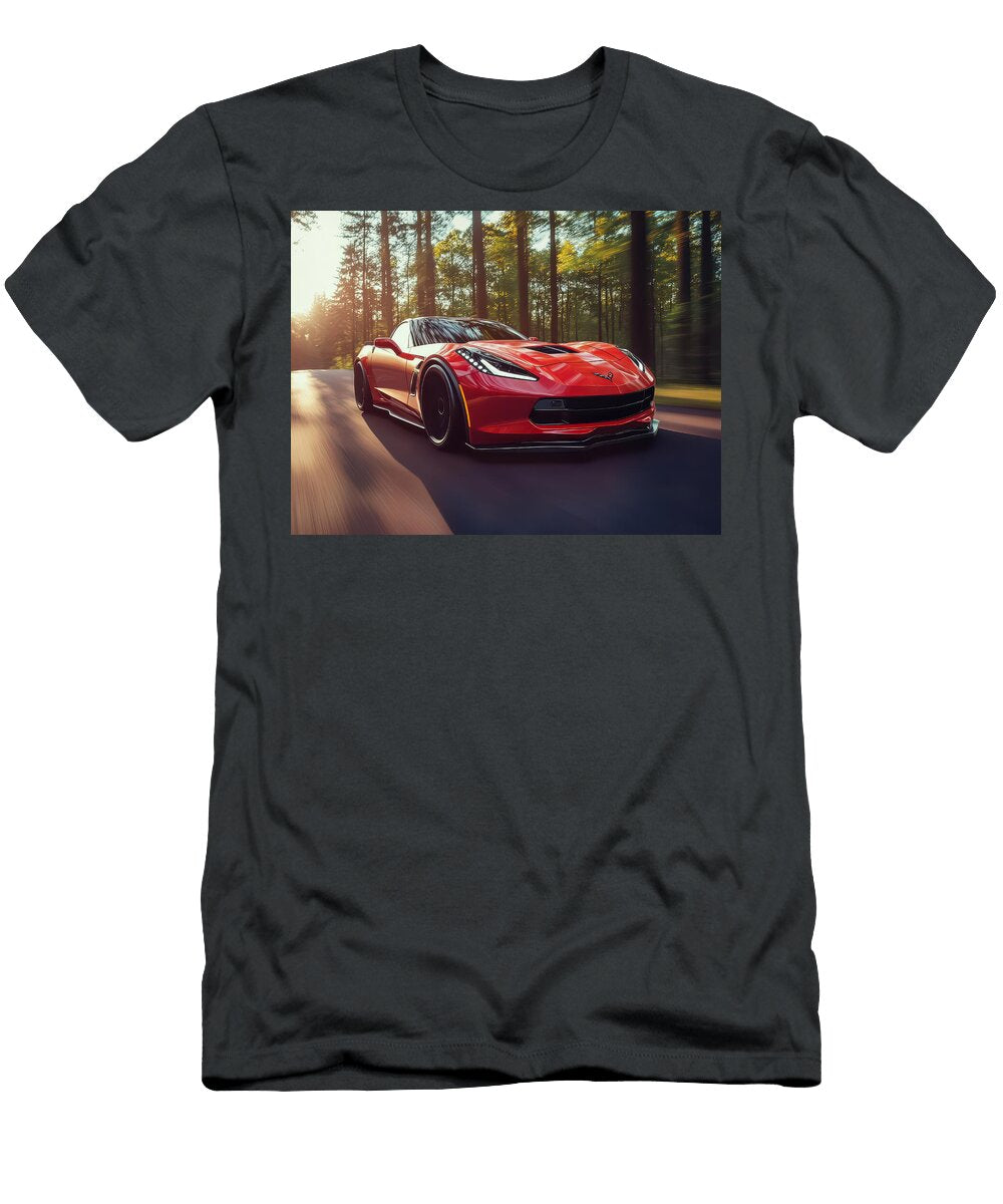 Red Sports Car in Motion Evie Carrier T-Shirt
