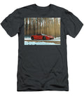 Red Sports Car in Snowy Forest Evie Carrier T-Shirt