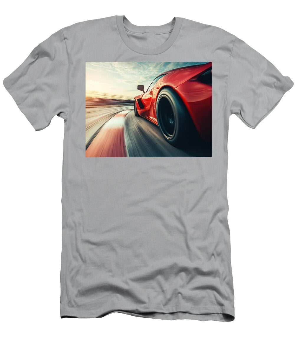 Red Sports Car Racing on Track Evie Carrier T-Shirt