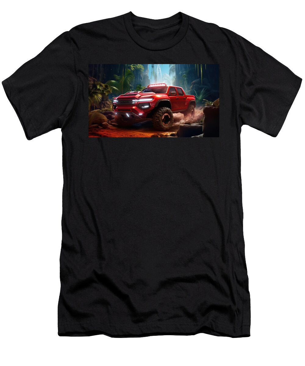 Red Truck in Jungle Terrain Evie Carrier T-Shirt