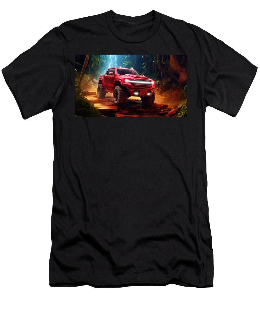Red Truck in Lush Jungle Evie Carrier T-Shirt