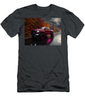 Red Truck on Rainy Autumn Road Evie Carrier T-Shirt