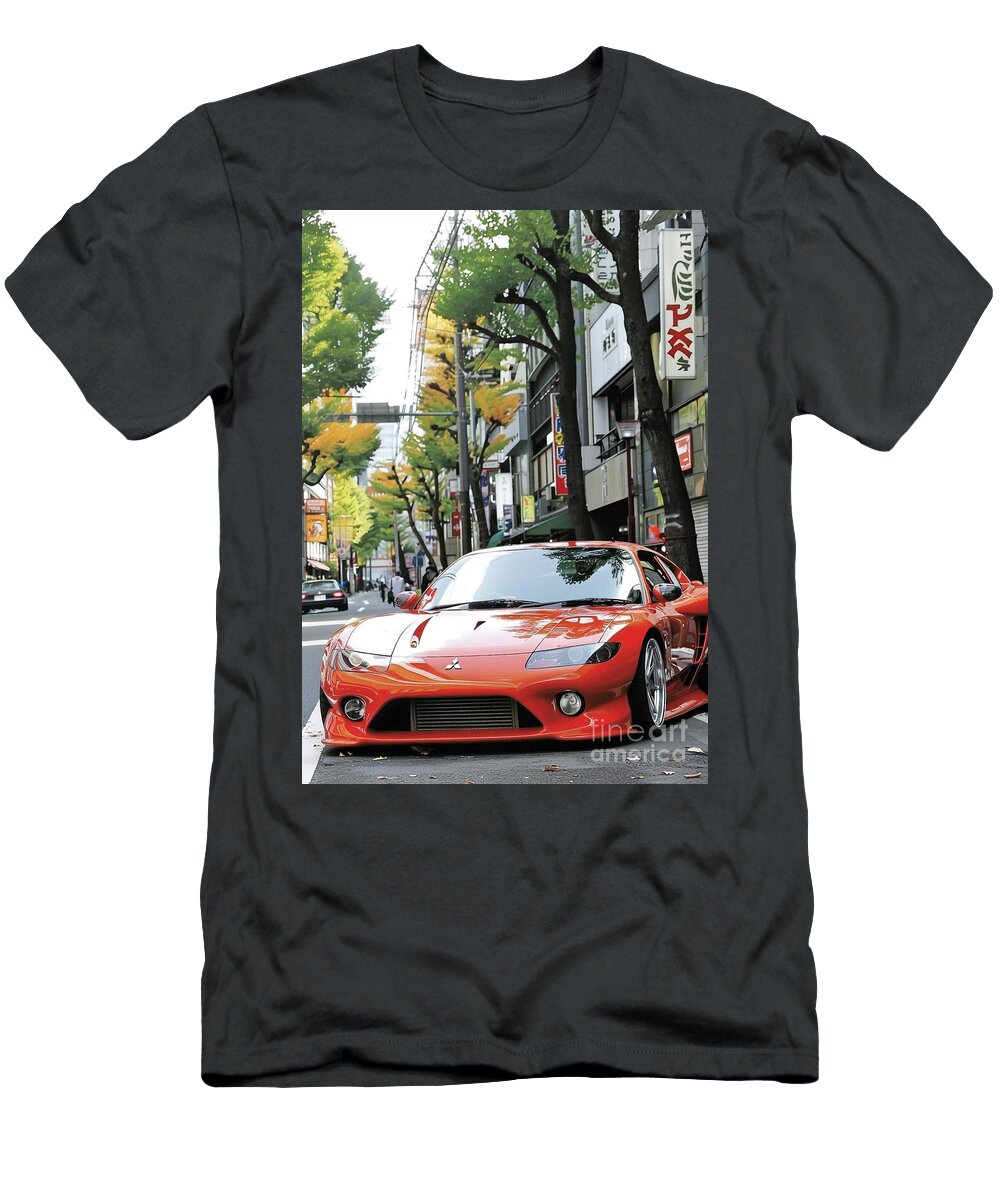 Red Tuned Mitsubishi Eclipse on Japanese Street Lowell Harann T-Shirt