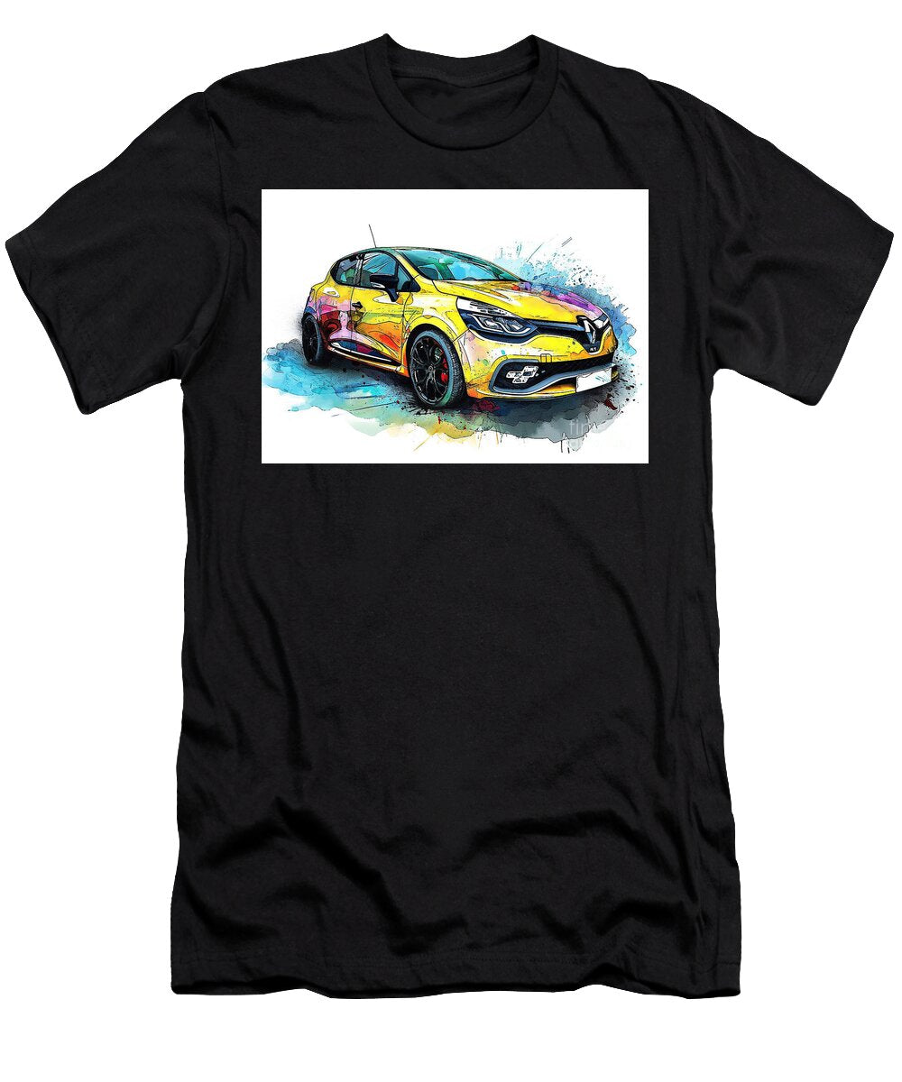 Renault Clio Rs Watercolor Abstract Vehicle Clark Leffler T-Shirt