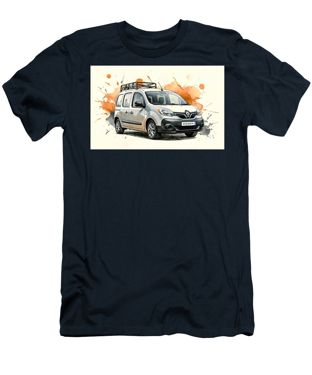 Renault Kangoo Van Cargo Transport 2021 Cars Watercolor Minivans Lowell Harann T-Shirt